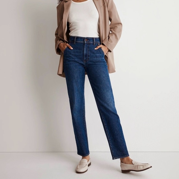 Madewell The Perfect Vintage Straight Jean Medium Wash Blue Denim Size 26 - Picture 1 of 16
